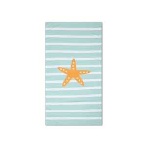 Strandlaken Microvezel - Groen/Wit - Sterren - 170 x 90 cm