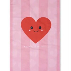 Strandlaken Microvezel- Rood- Heart - 135 x 65 cm